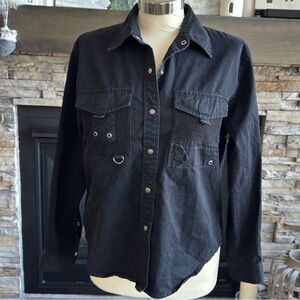 Lauren Ralph Lauren Black Classic Button Down Top